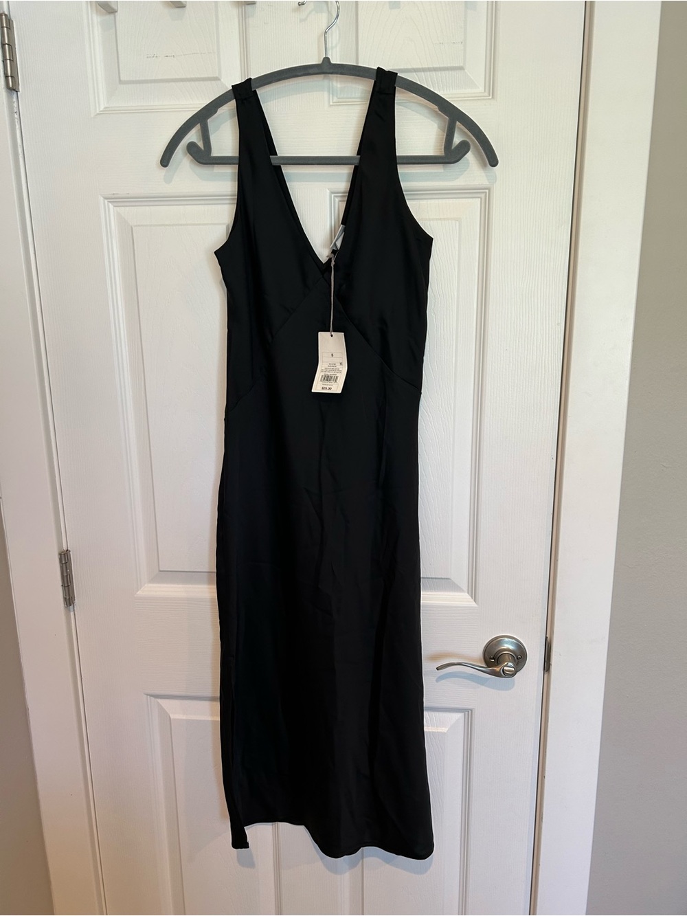 a new day Black V-Neck Midi Slip Dress